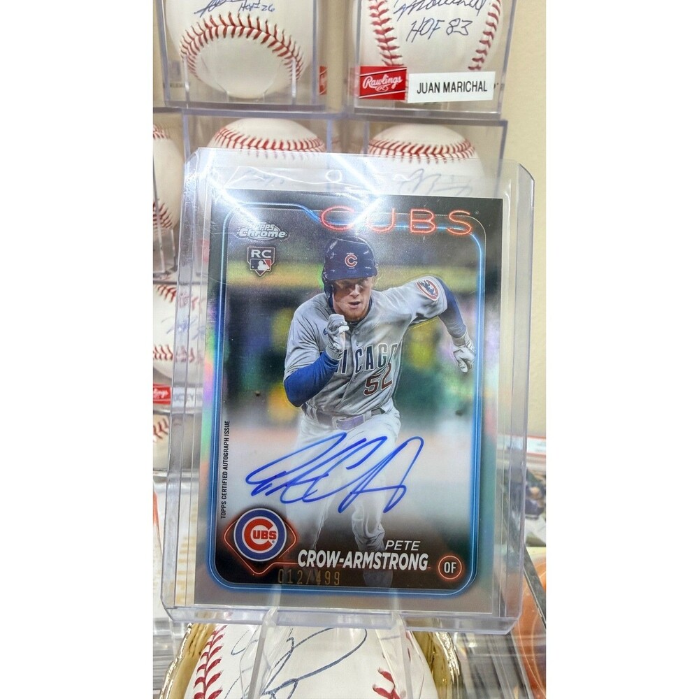 2024 TOPPS CHROME PETE CROW-ARMSTRONG RC REFRACTOR AUTO 12/499